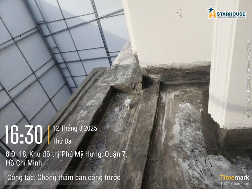 Chống thấm ban công — vị trí nước hay đọng