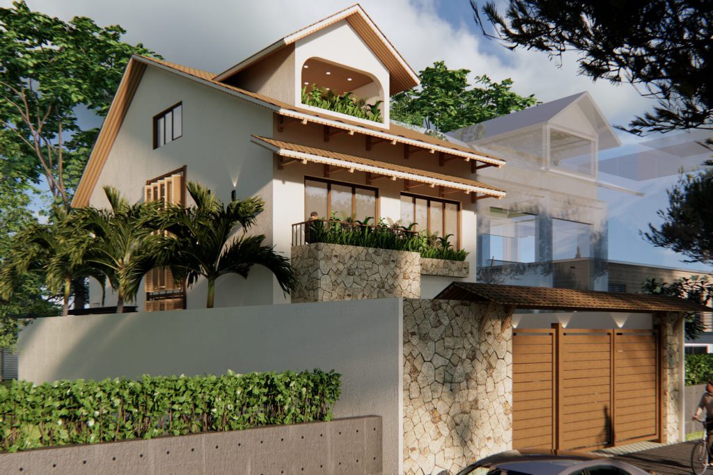 Villa Tuấn Anh · Villa sân vườn Quận 8, bỏ cột nhịp 8m