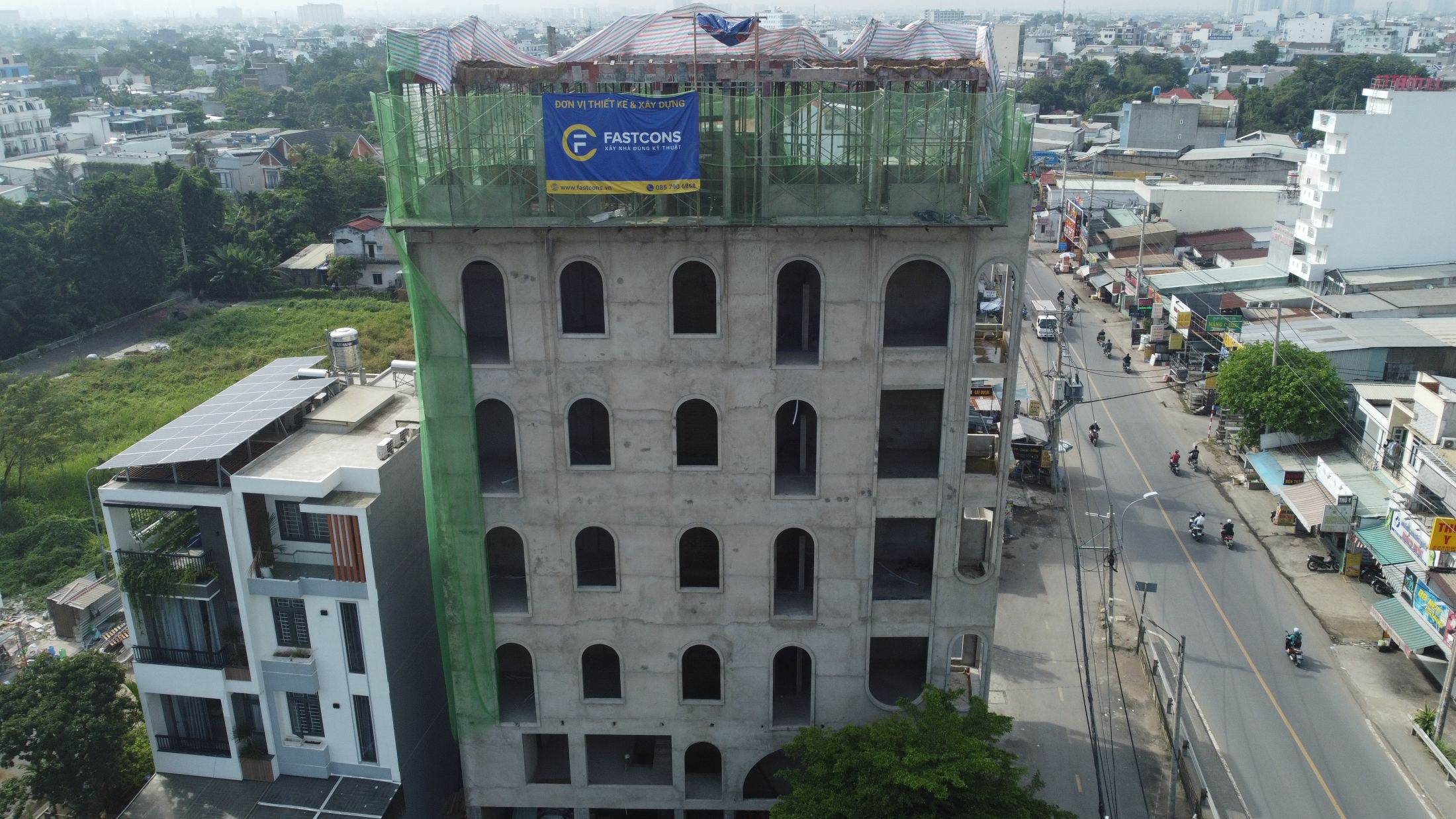Công trình FastCons đang thi công nhìn từ trên cao