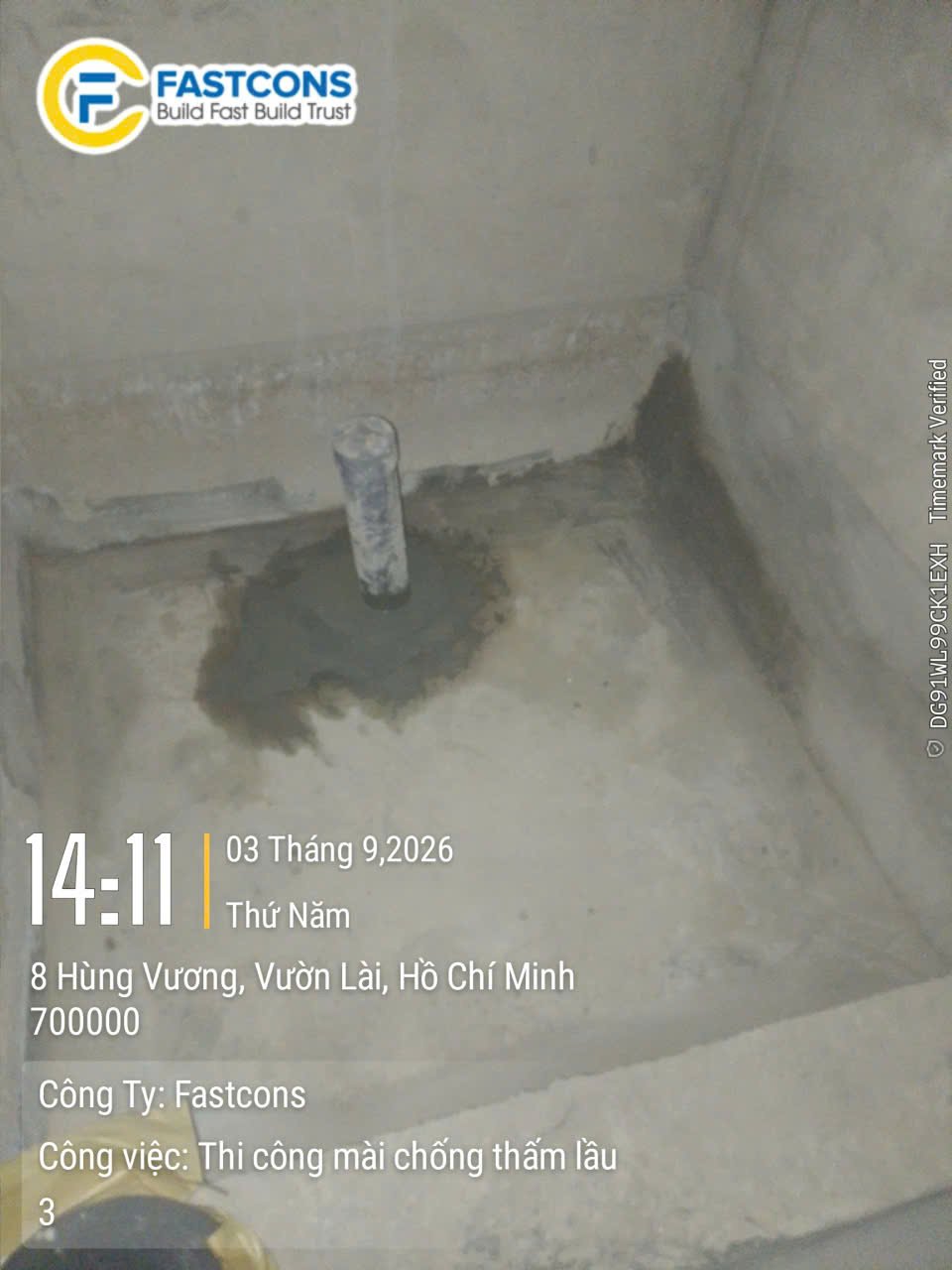 Thi công mài nền chống thấm lầu