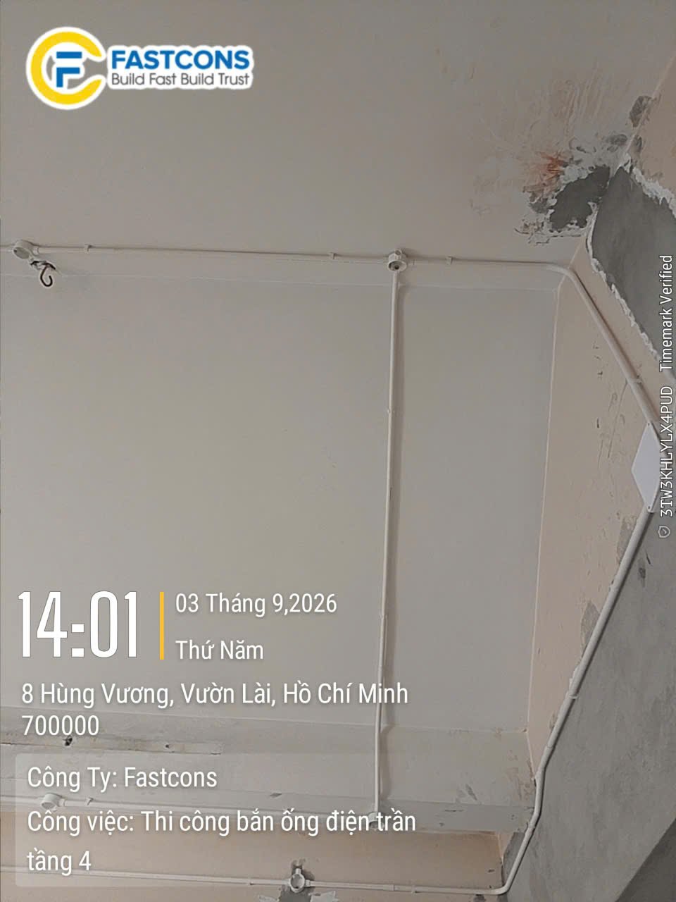 Thi công ống điện âm trần