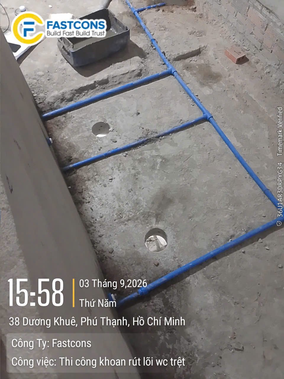 Thi công khoan rút lõi wc trệt