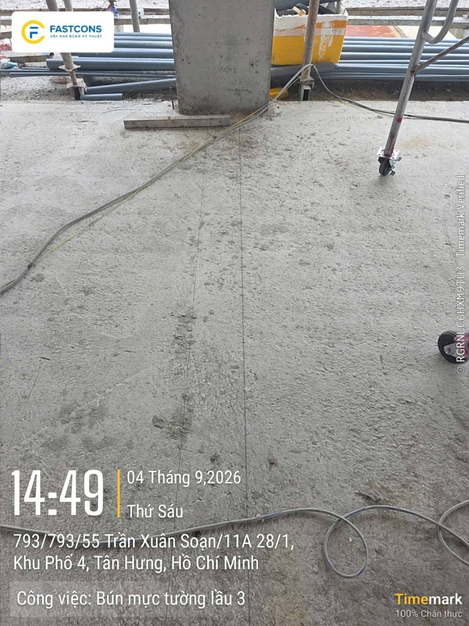 Búng mực tường lầu 3