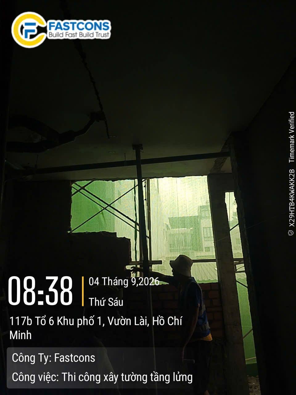 Thi công xây tường tầng lửng
